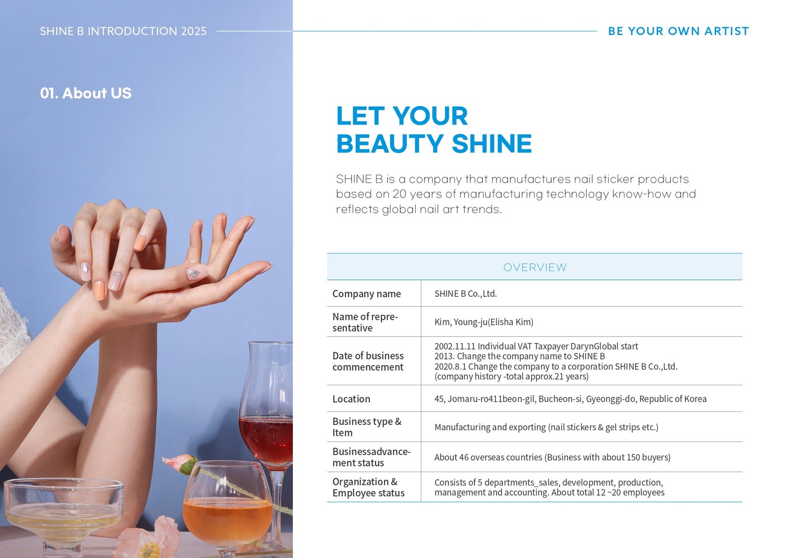 SHINE B Company Introduction Slide 4